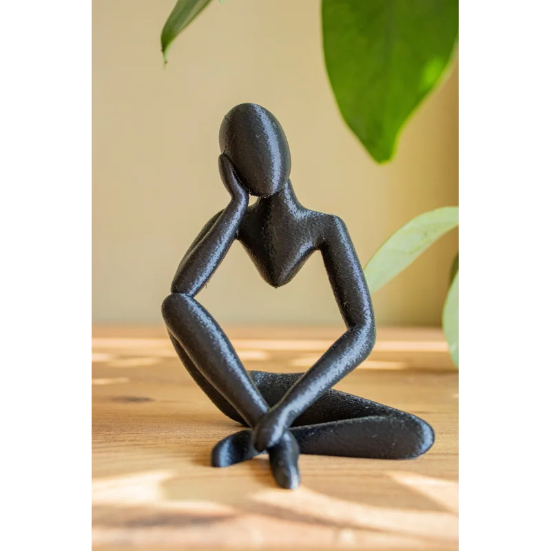 DÜŞÜNCELİ İSKANDİNAV BİBLO HEYKEL SİYAH PLASTİK