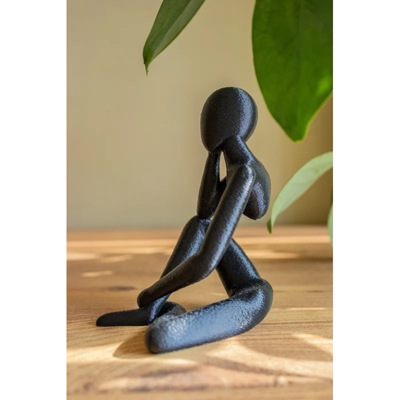 DÜŞÜNCELİ İSKANDİNAV BİBLO HEYKEL SİYAH PLASTİK