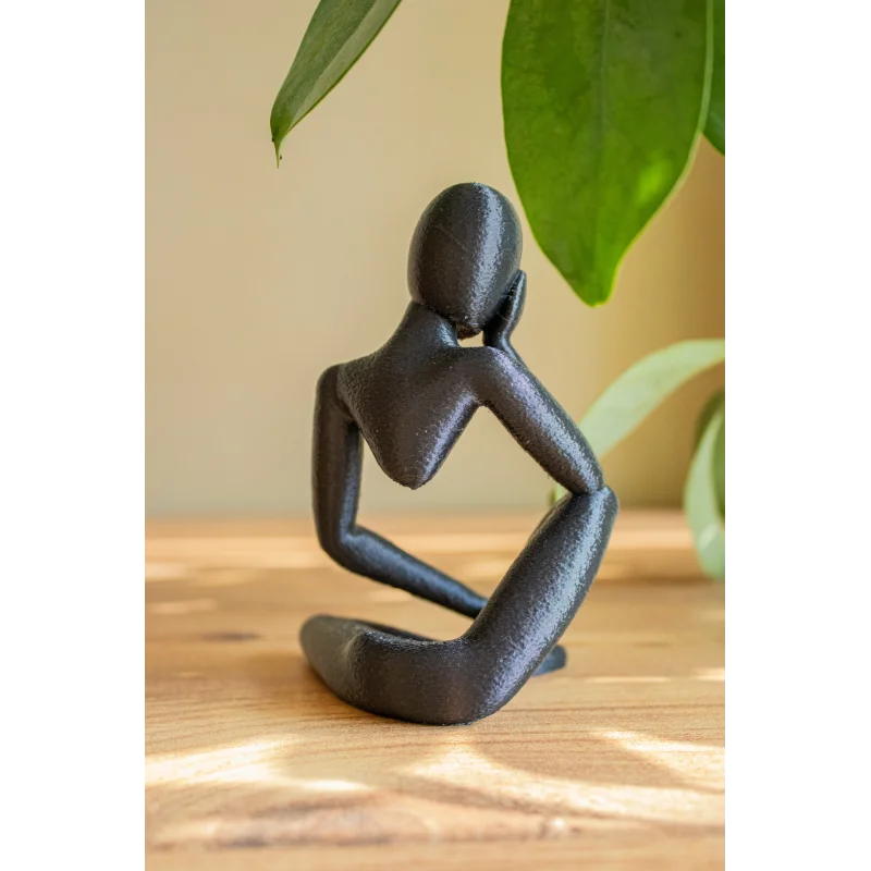 DÜŞÜNCELİ İSKANDİNAV BİBLO HEYKEL SİYAH PLASTİK