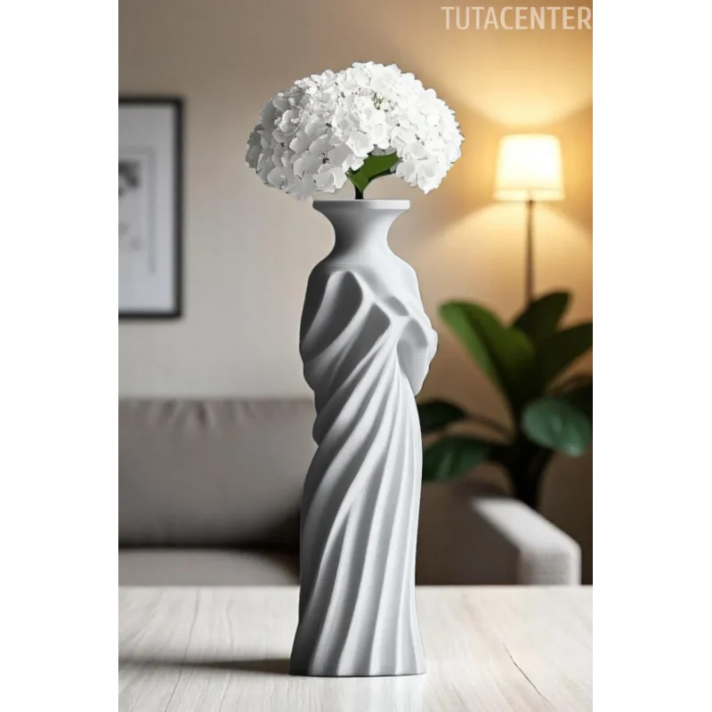 Örtülü Sessizlik Vazosu ( Dekoratif Sanatsal Plastik Vazo ) 20cm