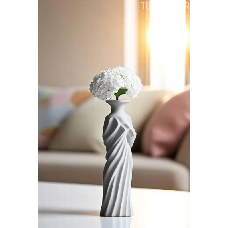 Örtülü Sessizlik Vazosu ( Dekoratif Sanatsal Plastik Vazo ) 20cm