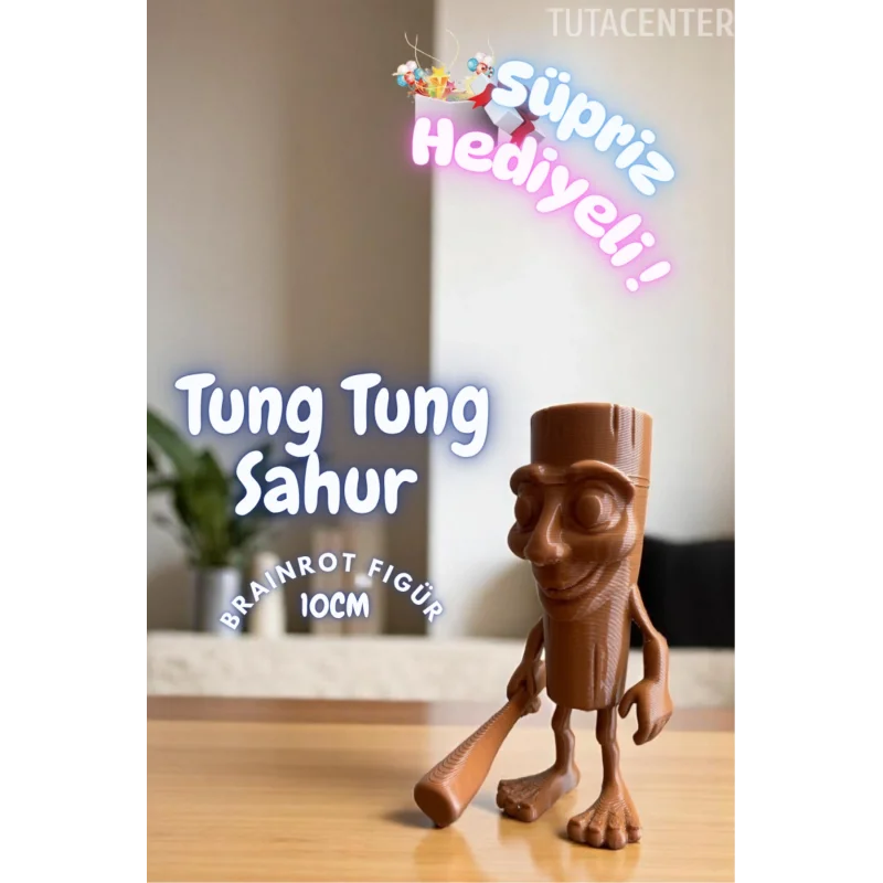 Tung Tung Sahur Brainrot Figür Tiktok Ai Karakter Meme Figür