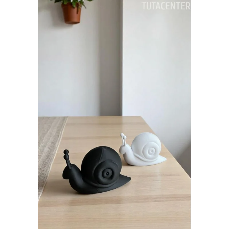 Minimal Dekoratif Salyangoz Biblo Seti - 2li Plastik Figür 10 cm