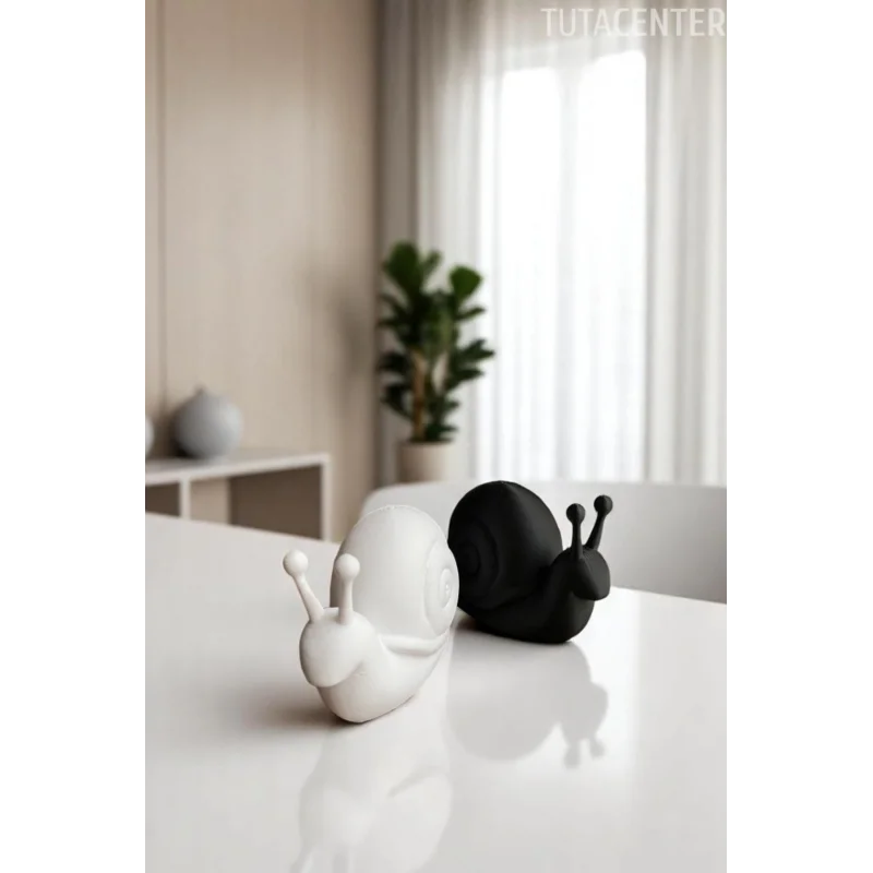 Minimal Dekoratif Salyangoz Biblo Seti - 2li Plastik Figür 10 cm