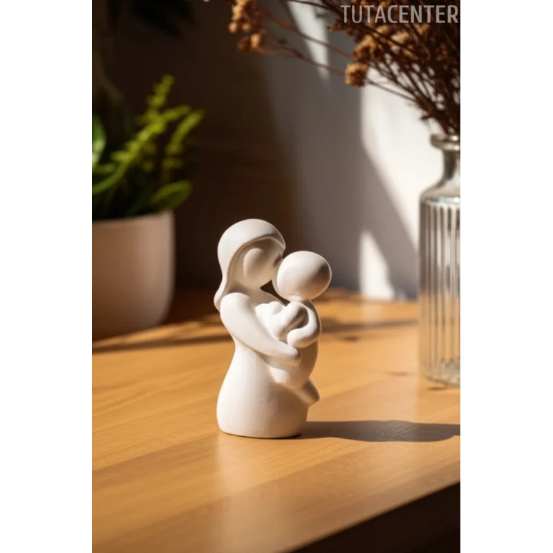 Anne Sevgisi Anne Ve Çocuk Kucaklaşma Dekoratif Biblo (Ev ve çocuk odası dekorasyonu)