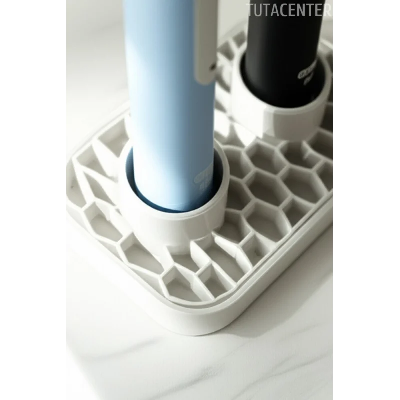 Tahliyeli Elektrikli Diş Fırçası Tutucu (Şarjlı Diş Fırçası Tutucu Stand 2 Bölmeli)