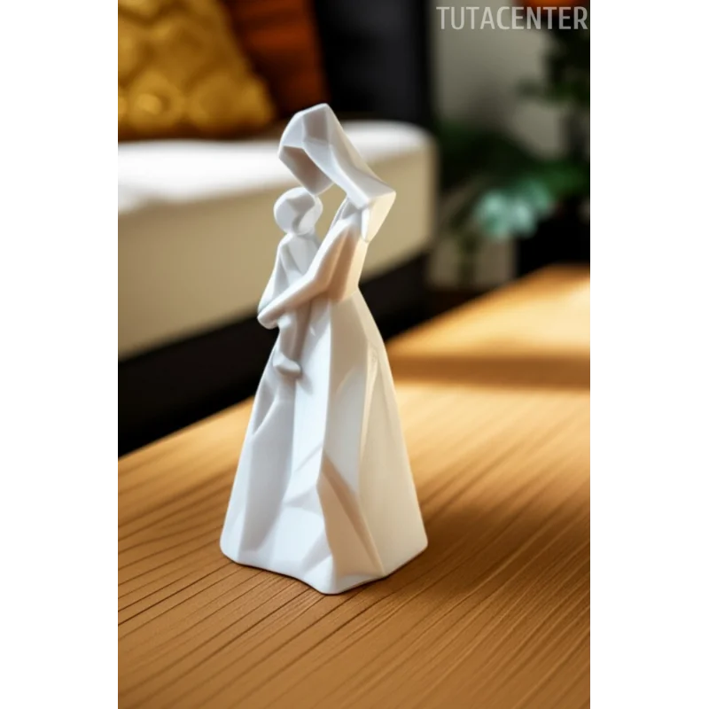 Kalpten Kalbe Anne ve Çocuk Figürü (Modern Anne & Çocuk Biblo)