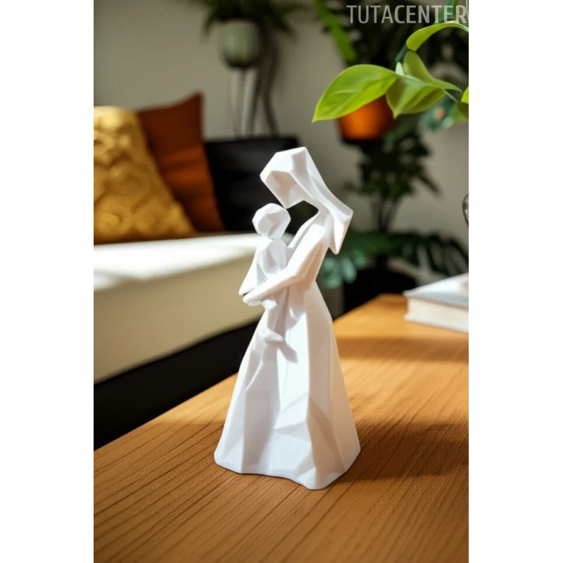 Kalpten Kalbe Anne ve Çocuk Figürü (Modern Anne & Çocuk Biblo)