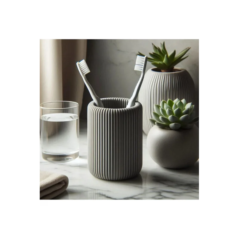 Şık Siyah ve Gri Diş Fırçası ve Macunu Tutucu, Pratik ve Dayanıklı Tasarım
