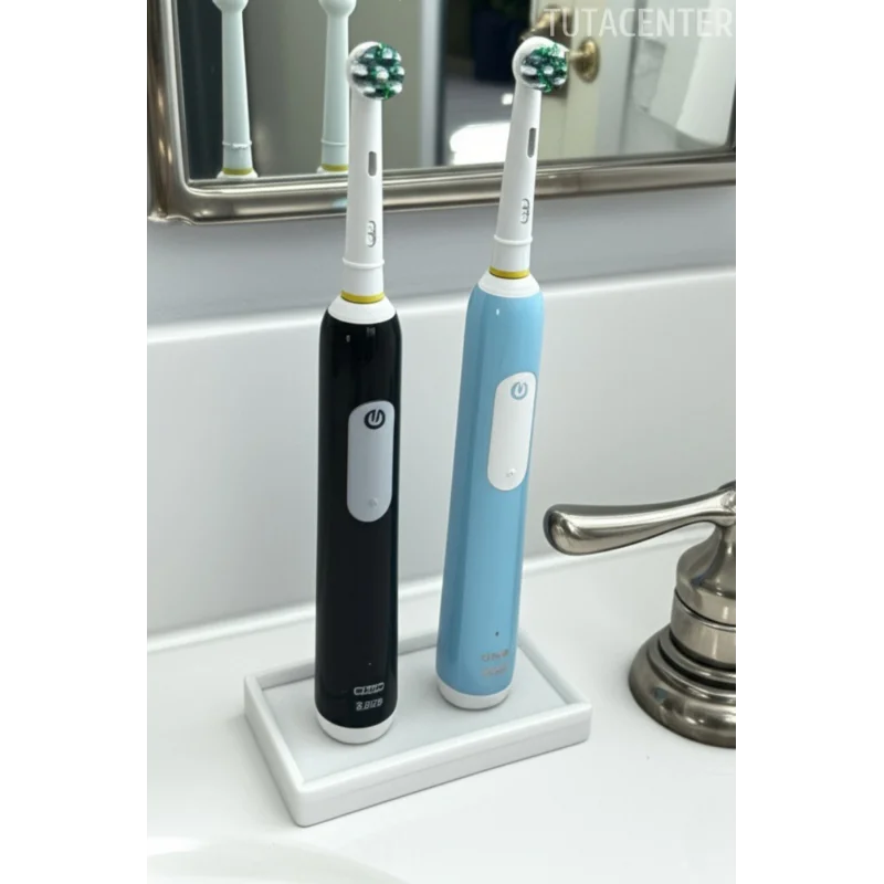 Şarjlı Diş Fırçalık Tutucu Stand 2 Bölmeli