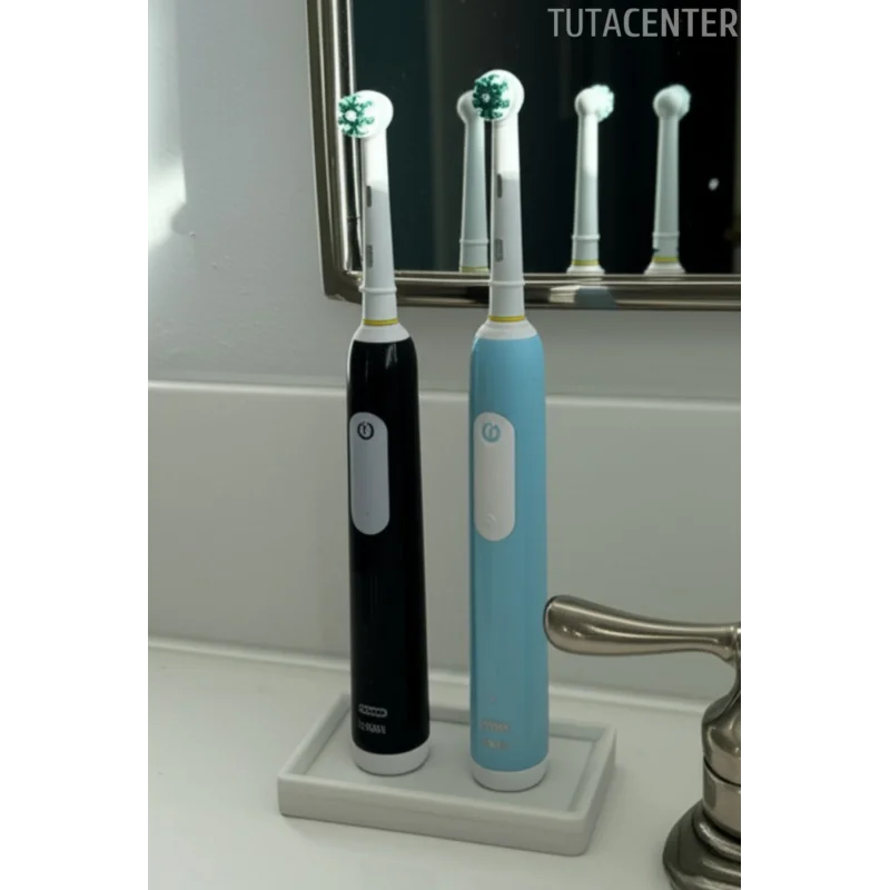 Şarjlı Diş Fırçalık Tutucu Stand 2 Bölmeli
