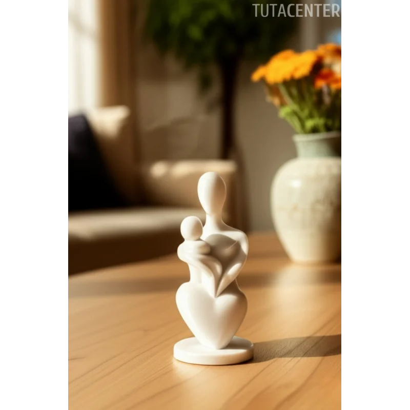 Anne Ve Bebek Mutlu Anlar İskandinav Tarzı Biblo Ev Dekorasyon