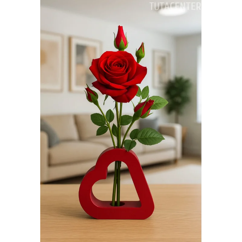 Kalp Vazo Iskandinav Romantik Kalp Vazo ( Çiçek Dahil Değildir )