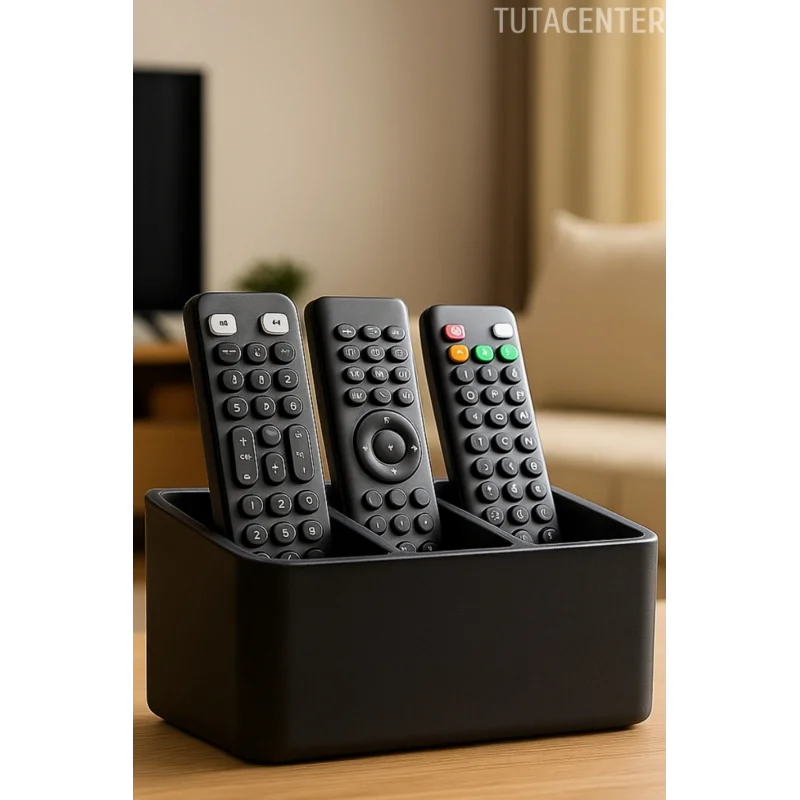 Modern Kumanda Standı Uzaktan Kumanda Düzenleyici 3lü Kumandalık Organizatör (Sert Plastik)