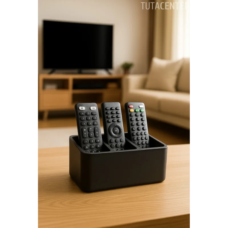 Modern Kumanda Standı Uzaktan Kumanda Düzenleyici 3lü Kumandalık Organizatör (Sert Plastik)