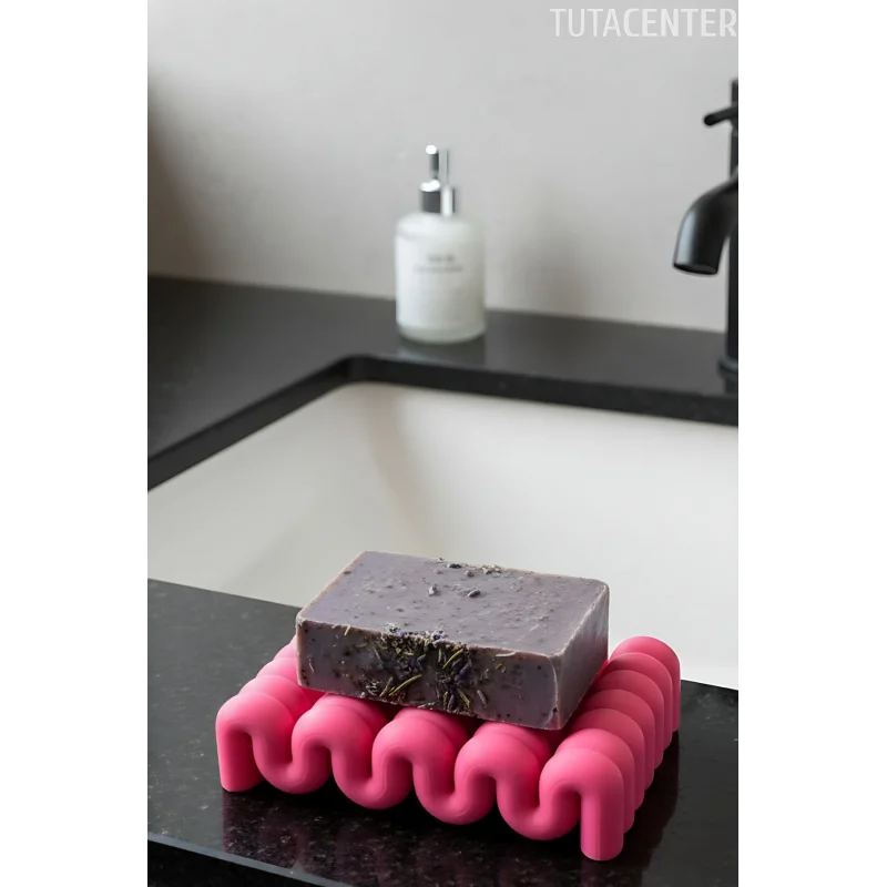 Dalga Formlu Su Tutmayan Sabunluk – Modern ve Şık Plastik Sabunluk