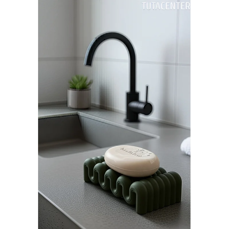 Dalga Formlu Su Tutmayan Sabunluk – Modern ve Şık Plastik Sabunluk