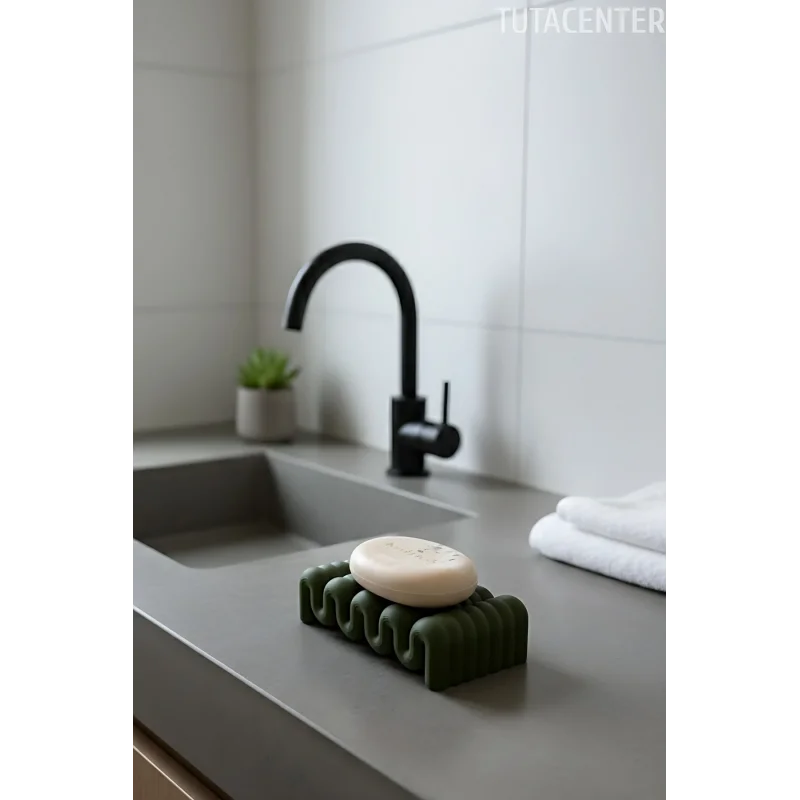 Dalga Formlu Su Tutmayan Sabunluk – Modern ve Şık Plastik Sabunluk