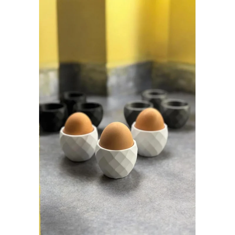 3lü Modern Desenli Yumurtalık Seti Beyaz (Plastik)