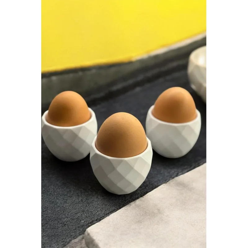 3lü Modern Desenli Yumurtalık Seti Beyaz (Plastik)