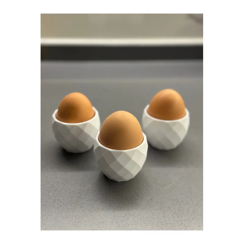 3lü Modern Desenli Yumurtalık Seti Beyaz