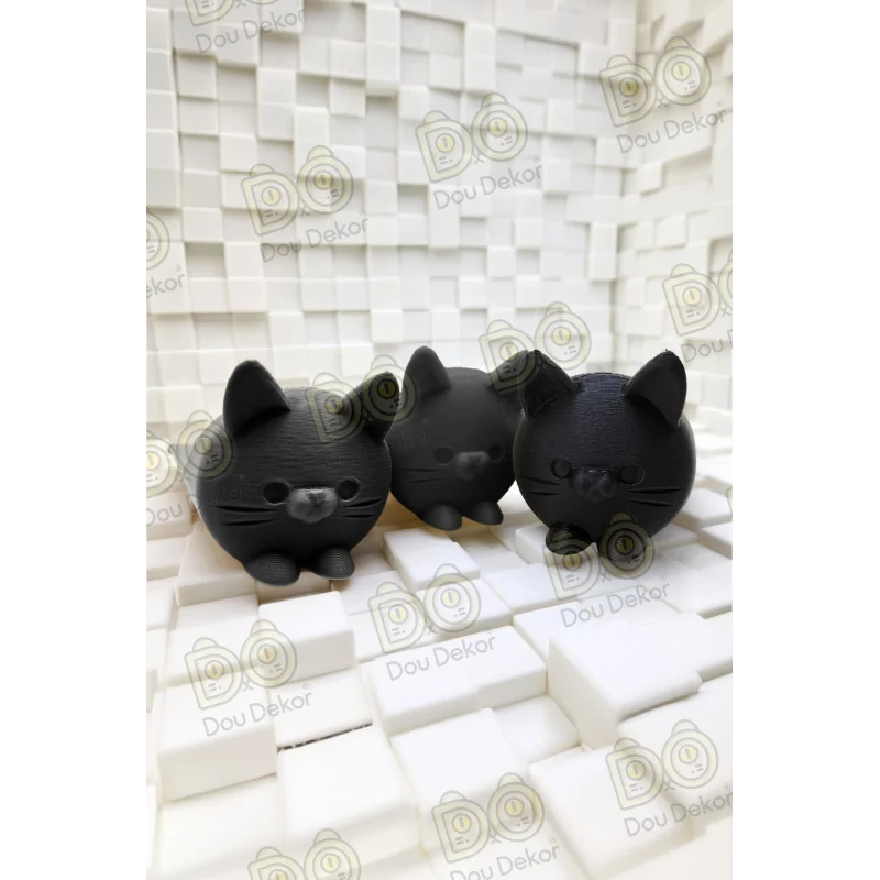 Kedi Kapı Stoper 3lü Set  | Şirin, Güvenilir ve İşlevsel Kapı  Tutucu  | 3 Adet Siyah