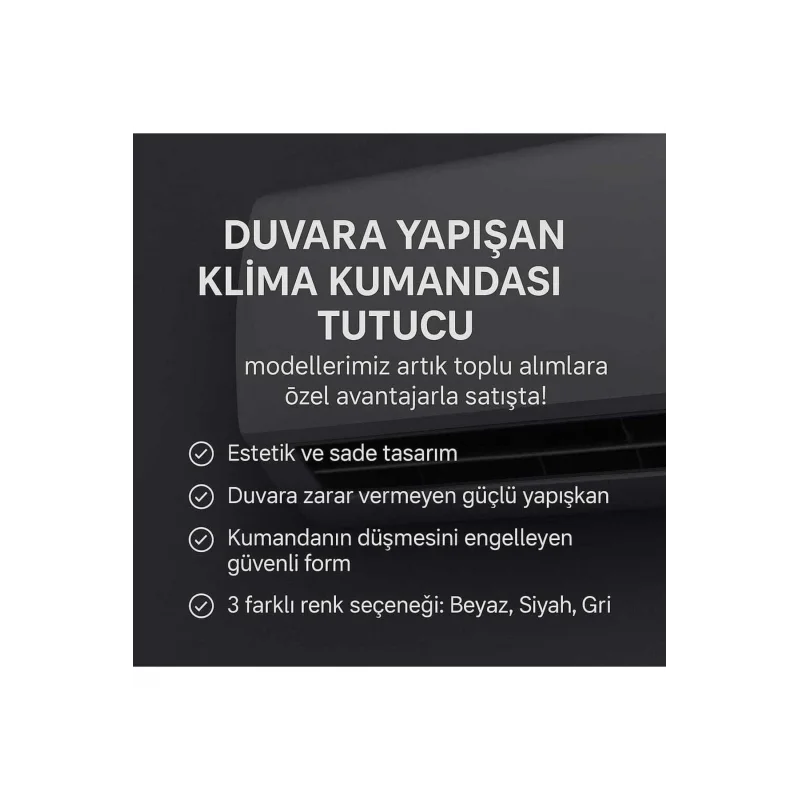 Voltrex Klima İçin Uzaktan Kumanda Duvara Montaj Aparatı Tutucusu