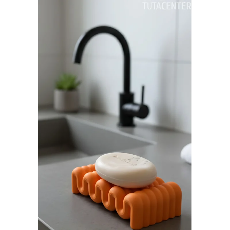 Dalga Formlu Su Tutmayan Sabunluk – Modern ve Şık Plastik Sabunluk