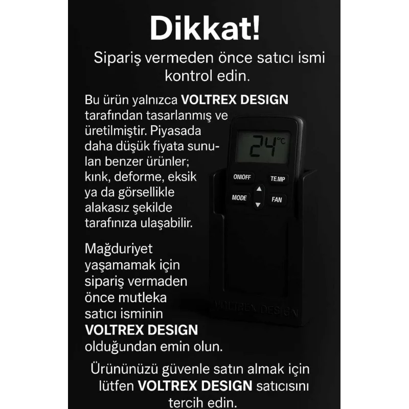 Voltrex Klima Için Uzaktan Kumanda Duvara Montaj Aparatı Tutucusu