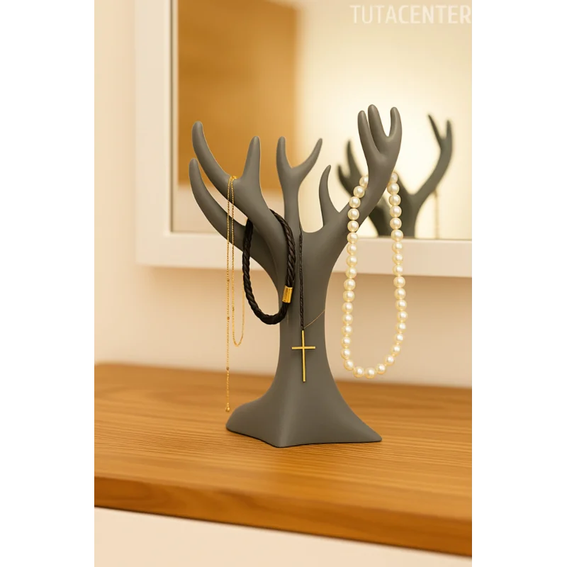 Çok Amaçlı Kolye, Bileklik ve Yüzük Organizeri – Plastik Ağaç Stand