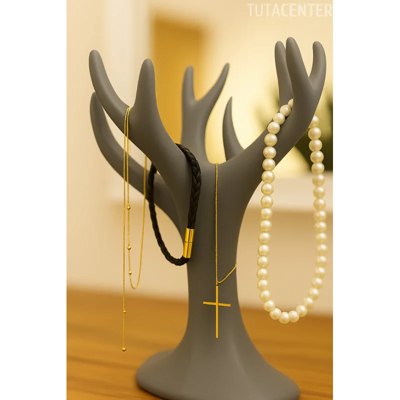 Çok Amaçlı Kolye, Bileklik ve Yüzük Organizeri – Plastik Ağaç Stand