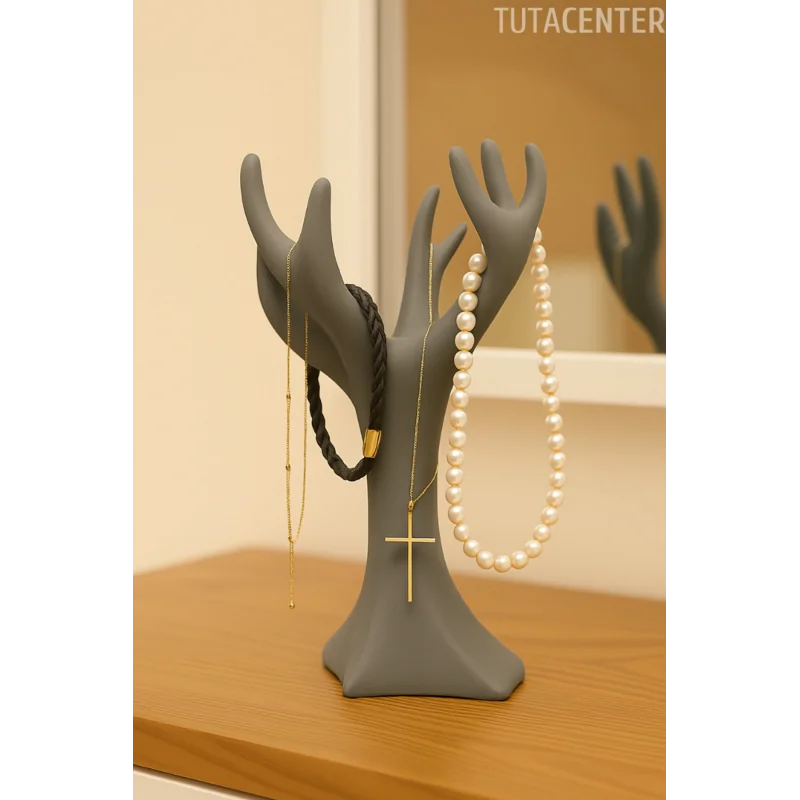 Çok Amaçlı Kolye, Bileklik ve Yüzük Organizeri – Plastik Ağaç Stand