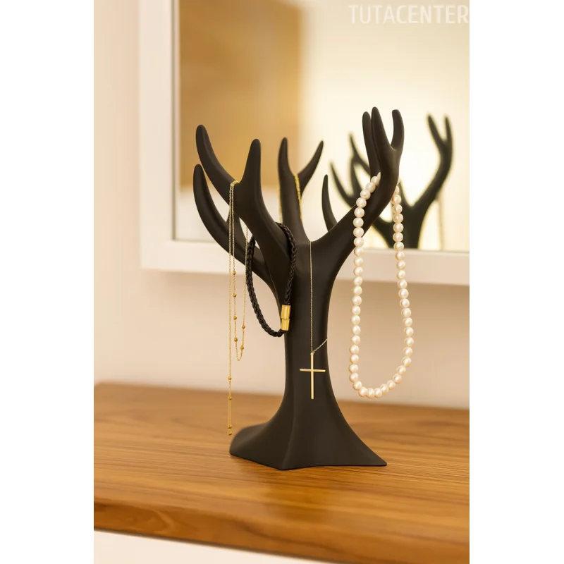 Çok Amaçlı Kolye, Bileklik ve Yüzük Organizeri – Plastik Ağaç Stand