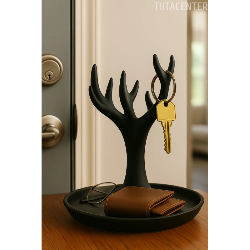 Anahtar, Cüzdan ve Takı Düzenleyici Ağaç Standı(Çok Amaçlı Masaüstü Plastik Organizer)