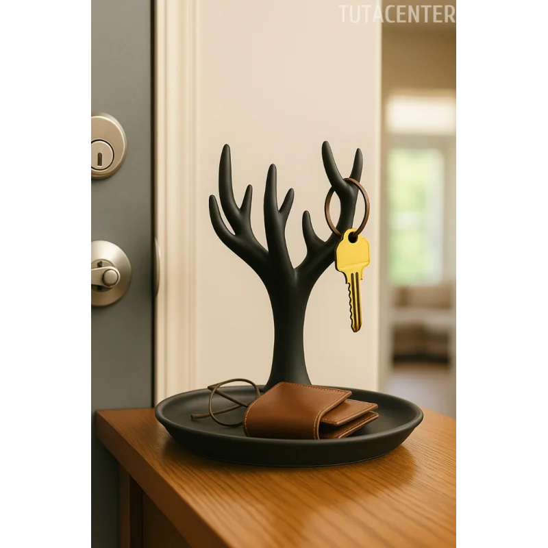 Anahtar, Cüzdan ve Takı Düzenleyici Ağaç Standı(Çok Amaçlı Masaüstü Plastik Organizer)