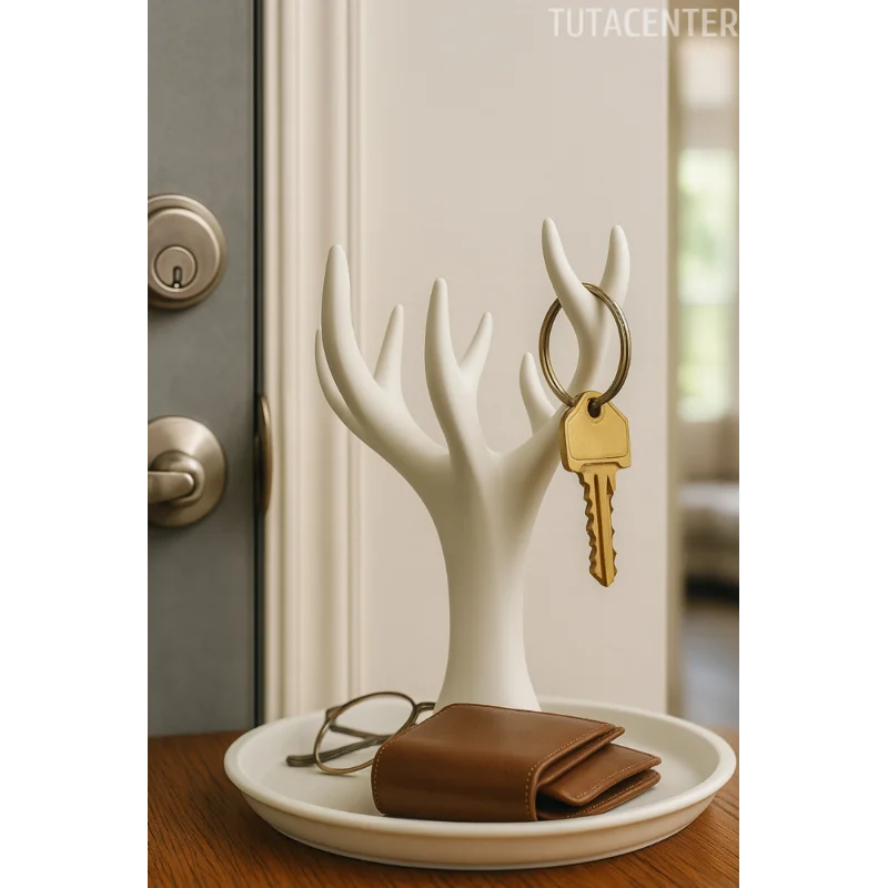 Anahtar, Cüzdan ve Takı Düzenleyici Ağaç Standı(Çok Amaçlı Masaüstü Plastik Organizer)