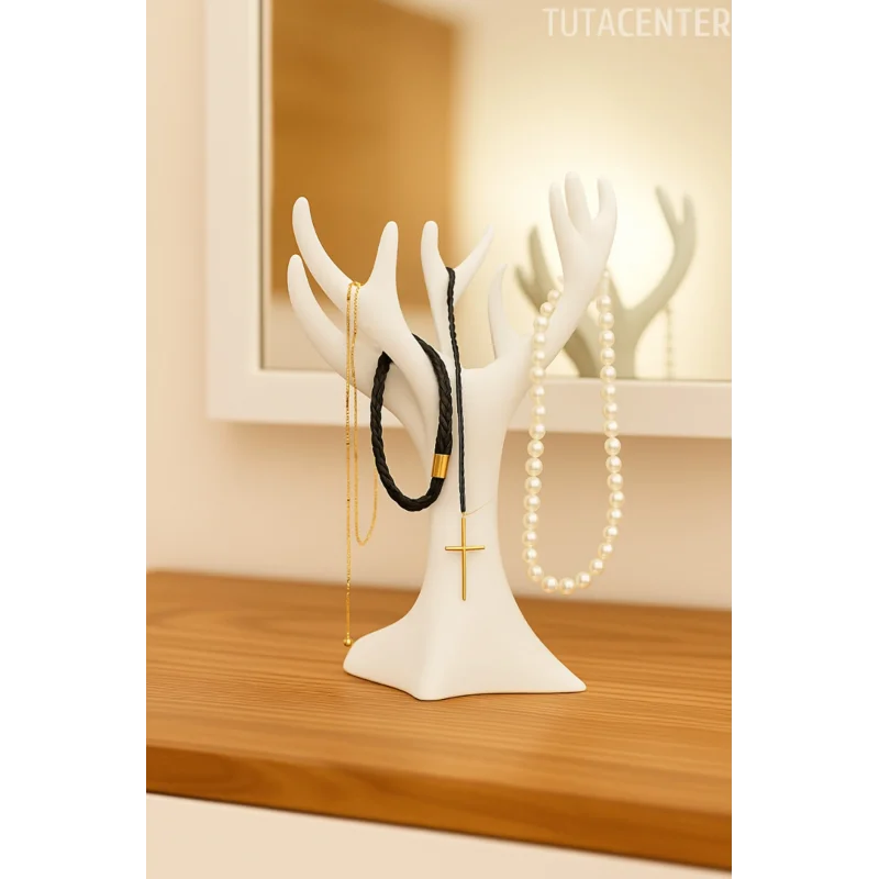 Çok Amaçlı Kolye, Bileklik ve Yüzük Organizeri – Plastik Ağaç Stand