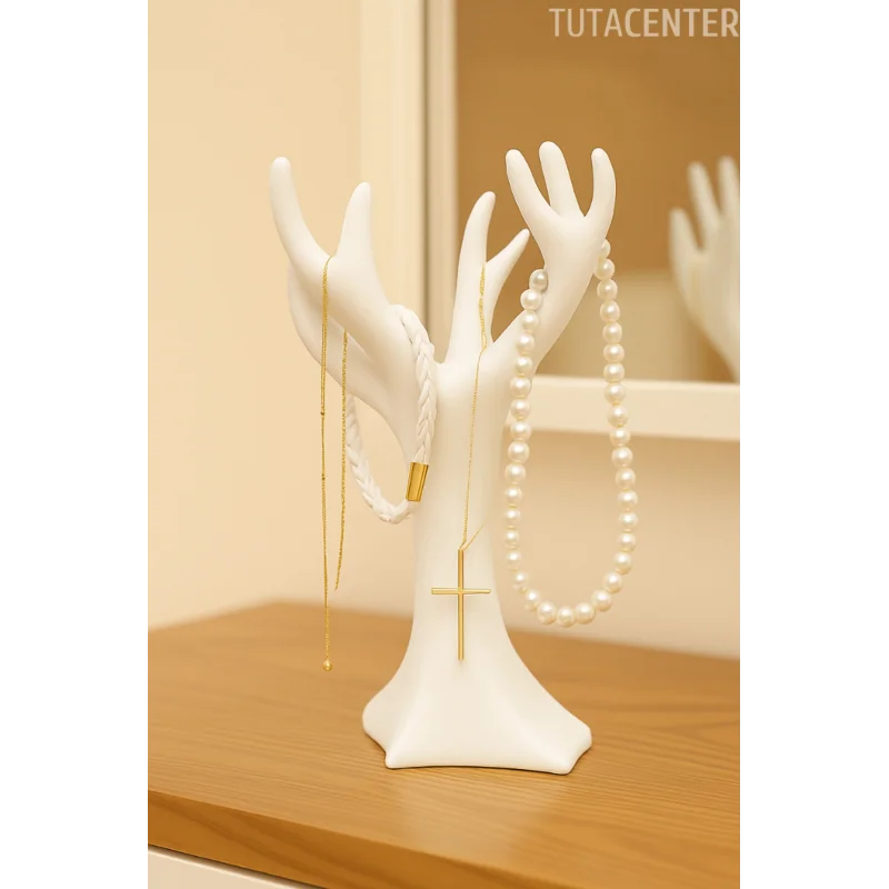 Çok Amaçlı Kolye, Bileklik ve Yüzük Organizeri – Plastik Ağaç Stand