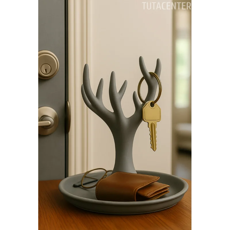 Anahtar, Cüzdan ve Takı Düzenleyici Ağaç Standı(Çok Amaçlı Masaüstü Plastik Organizer)