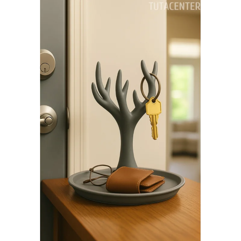 Anahtar, Cüzdan ve Takı Düzenleyici Ağaç Standı(Çok Amaçlı Masaüstü Plastik Organizer)