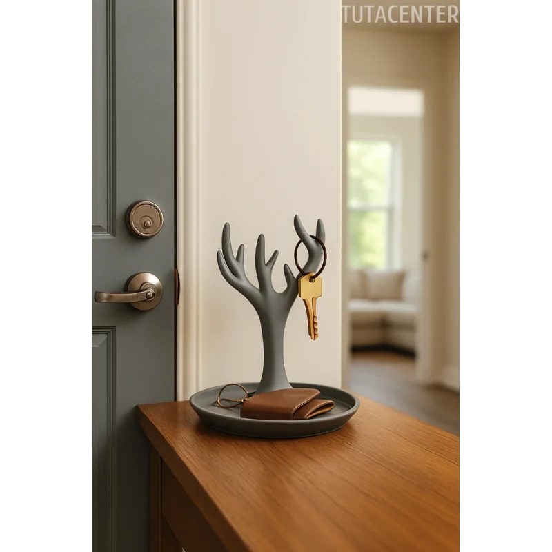 Anahtar, Cüzdan ve Takı Düzenleyici Ağaç Standı(Çok Amaçlı Masaüstü Plastik Organizer)