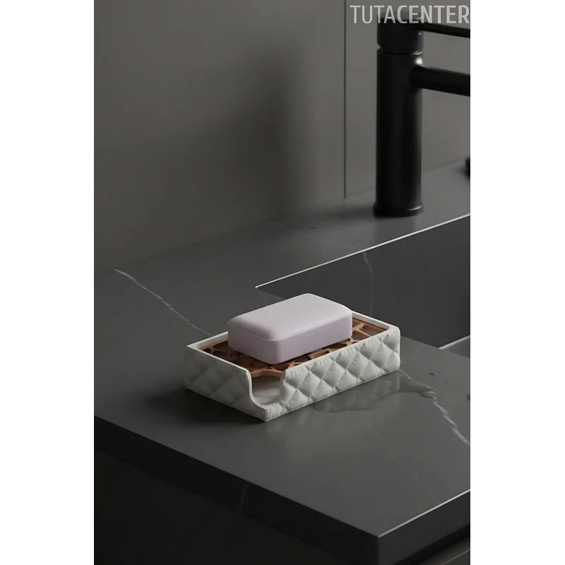 Şık Şişme Tasarım Sabunluk - Katı Sabunluk ( Modern ve Şık Görünüm Plastik Banyo Düzenleyici )