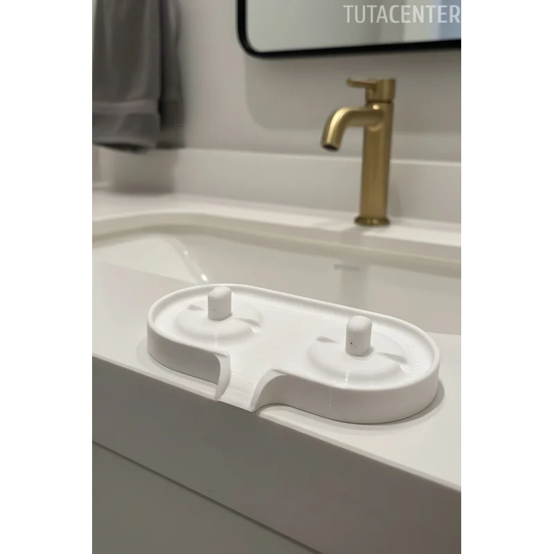 Şarjlı Diş Fırçası Standı - 2 Yuvalı, Tahliyeli Diş Fırçalık - Modern Diş Fırçalık