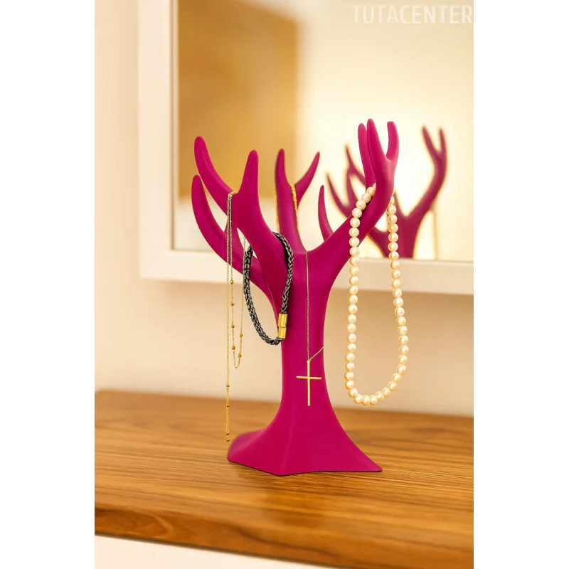 Çok Amaçlı Kolye, Bileklik ve Yüzük Organizeri – Plastik Ağaç Stand