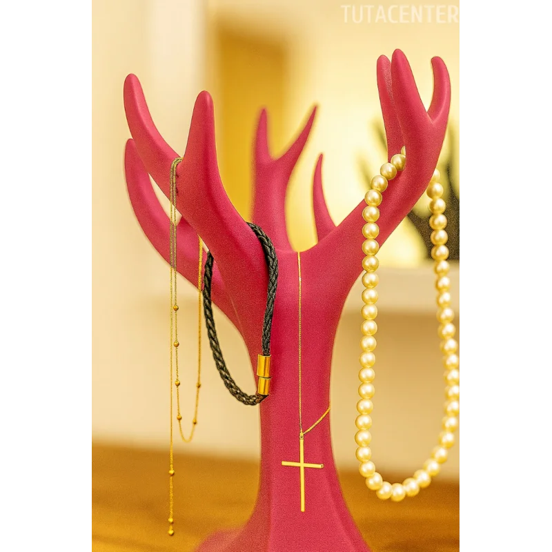 Çok Amaçlı Kolye, Bileklik ve Yüzük Organizeri – Plastik Ağaç Stand