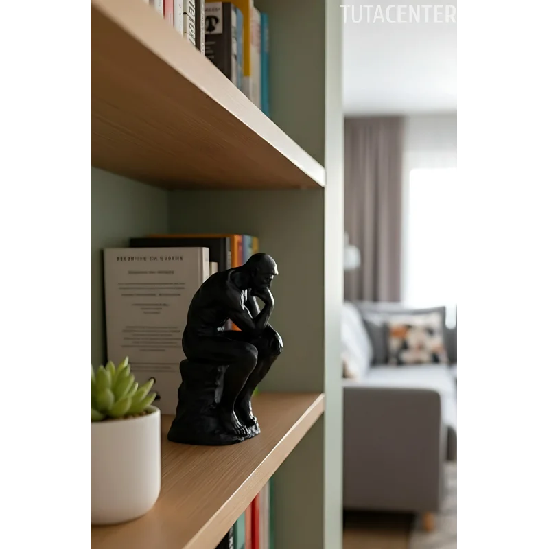 Modern Düşünen Adam Biblo 15 cm Plastik Heykel Figür Ev Ofis Dekoru