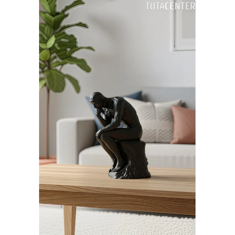 Modern Düşünen Adam Biblo 15 cm Plastik Heykel Figür Ev Ofis Dekoru