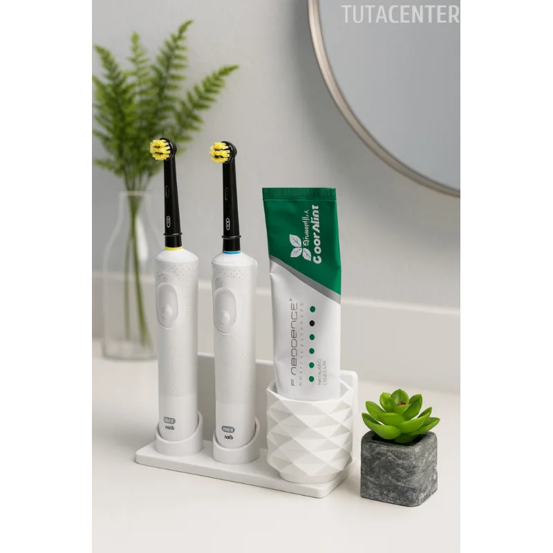 Şarjlı Ve Pilli Diş Fırçalık Tutucu Stand Beyaz (Tüm Modellere Uyumlu)