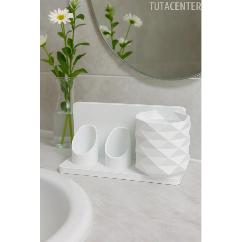 Şarjlı Ve Pilli Diş Fırçalık Tutucu Stand Beyaz (Tüm Modellere Uyumlu)