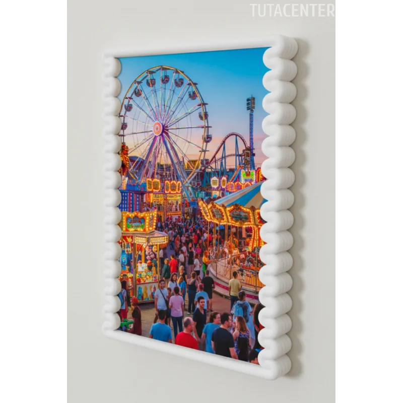 Dalga Desenli Pembe Plastik Duvar Çerçevesi 10x15 cm | Yatay ve Dikey Kullanıma Uygun